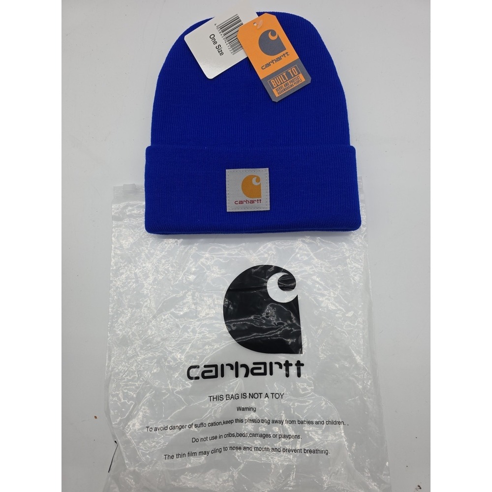 Carhartt Dark Blue Knit Cuffed Beanie NWT In Bag